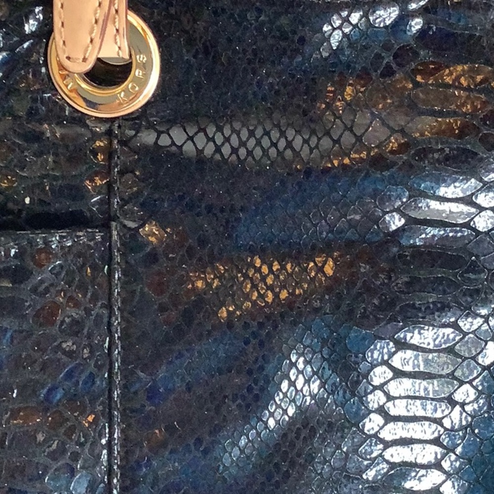 Michael Kors Black Python Snakeskin Shoulder Hand… - image 4